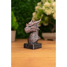 Makerpax Alevin Muhafızı Ateş Ejderhası Büstü 12CM | Fantastik Dekor Figürü | El Işçiliği Koleksiyon Heykeli | Fire Dragon Bust