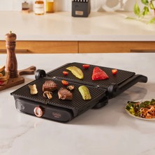 Özbience 2400W Granit Kaplamalı Dökmelik Tost ve Izgara Makinesi, 180° Açılır