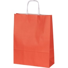 Ambalaj Pazarı Burgu Saplı Turuncu Kağıt Çanta 31X12X41 cm - 25 Adet