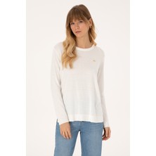 U.S. Polo Assn. Kadın Ekru Bisiklet Yaka Basic Kazak 50315449-VR019