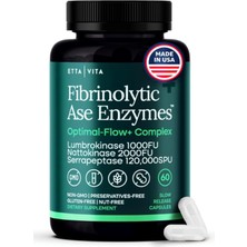Etta Vita Fibrinolytic Ase Enzymes Lumbrokinase Nattokinase Serrapeptase 60 Slow Release Capsules.made In Usa.
