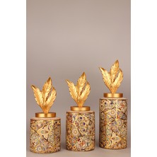 HMY Design Golden Dance Handmade Seramik 3'lü Set Vazo