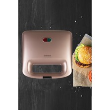 Özbience 750W Isınmaya Dayanıklı Tost ve Izgara Makinesi Rose Gold