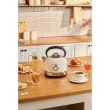Özbience Retro 2202 Su Isıtıcısı Kettle Krem 2200W, Şık ve Dayanıklı Tasarım