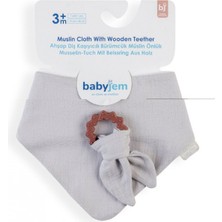 Babyjem Silikon Diş Kaşıyıcılı Bürümcük Müslin Önlük Gri