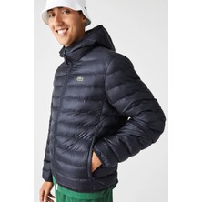 Lacoste Thermore Certified Synthetic Fill Jacket Kapüşonlu Şişme Erkek Mont Lacivert