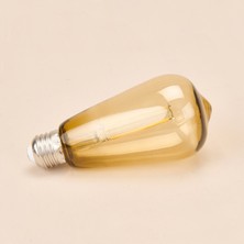Elitled ST64 4W Filament Şeffaf Polikarbon E27 500LM Dim Edilebilir Ampul - 3000K - Gün Işığı