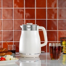 Özbience Paslanmaz Çelik El Yakmaz Su Isıtıcı, Krem Renkli, Şık ve Dayanıklı Tasarım