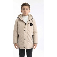 D1fference İçi Kürklü Cepli Kapüşonlu Jel Elyaflı Su ve Rügar Geçirmez Erkek Çocuk Kışlık Mont