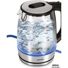 Özbience 2200W Inox Paslanmaz Çelik Cam Kettle, Işıklı, 1.7l, Şık ve Pratik Kullanım