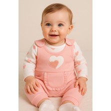 Dinamik çocuk Oyuncak Tavşanlı Fitilli Çıtçıtlı Kız Bebek Tulum Takımı 2’li Tulum Seti – Zıbın ve TULUM|3-6-9AYLIK