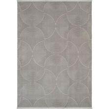 Cool Halı Lena Gri Halı Akrilik Dokuma Lazer Kesim Geometrik Desen Yumuşak Modern Ev Oturma Odası Salon Halısı