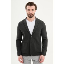 MCR Düz Slim Fit Ceket Yaka  Düğmeli Torba Cep Erkek Triko Ceket