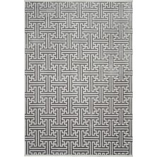 Cool Halı Lena Antrasit Halı Akrilik Lazer Kesim Labirent Desenli Modern Oturma Odası Salon Yatak Odası Halısı