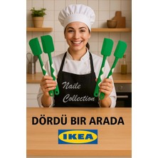 Ikea Silikon Spatula Seti (4 Lü) Yeşil-Beyaz Isıya Dayanıklıyanmaz Yapışmaz