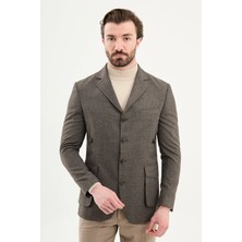 MCR Düz Slim Fit Mono Yaka Torba Cep Düğme Detaylı Erkek Ceket