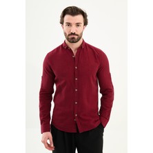 MCR Düz Slim Fit Basic Keten Erkek Gömlek