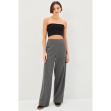 Allyco Beli Lastikli Simli Regular Örme Pantolon