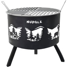 Nurgaz Orman Şöminesi Geyik Desen Izgaralı