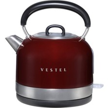 Vestel Şık Retro Bordo Paslanmaz Çelik Termos, Sıcak ve Soğuk Içecekler Için