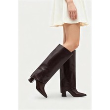 Les Passent Kadın Letoo Kahverengi Rugan Tak Çıkart Detaylı Çizme