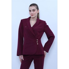 Önder Özsoy Şal Yaka Modelli Ceket-Mürdüm