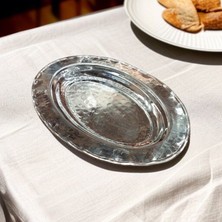 Bakır Center Bakır Sunum Tabağı Çekiç Dövme Sunumluk Kapaksız Servis Kayık Tabak Kalın Bakır