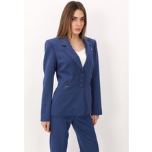 Önder Özsoy Erkek Yaka Boydan Kuplu Ceket-Indigo