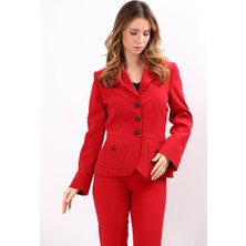 Önder Özsoy Şal Yaka Torba Cepli Ceket-Kırmızı