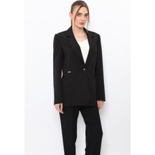 Önder Özsoy Erkek Yaka Oversize Ceket-Siyah