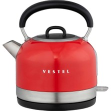Vestel Şık Kırmızı Retro Su Isıtıcı, Şık ve Kullanışlı Tasarım