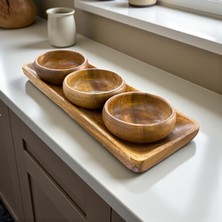 Akasya - 4 Parça Sunum Tabaklı Kase Seti - 6704