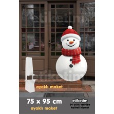 Etiketim Kardan Adam Maketi Yılbaşı Yeniyıl 75X95 cm Ayakta Duran Maket