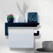 Tasagram Dekoratif Mat Siyah Metal Baharatlık Raflı Havluluk & Havlu Tutucu & Kağıt Havluluk.
