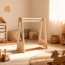 Luvy Kids Furniture Donki Ahşap Demonte Askılık / Açık Gardırop / Çocuk Gardırobu Montessori