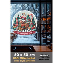 Etiketim Yılbaşı Yeniyıl Temalı Cam Duvar Çıkartmaları Sticker 50X50 cm