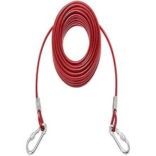 Lidersan Çelik 6 mm 10 mt Bahçe Bağlama Halatı + 2 Vidalı Karabina Köpek İçin Güçlü Kullanım