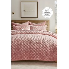 Evlen Home Collection Kapitone Kadife Yatak Örtüsü Seti Tek Kişilik Supersoft 2 Parça Yumuşak Elyaf Dolgulu Çeyizlik
