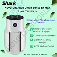 Shark Çift Teknoloji ,130 Metre Kareyi Tekseferde Temizleyen Hava Temizleyicisi Max Beyaz