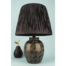 HMY Design Noyer Handmade Seramik Abajur Gri-Siyah