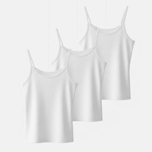 Serem Yıldızı Kadın Beyaz 3 Adet Ip Askılı Ince Atlet