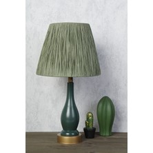 HMY Design Pimenter Handmade Ahşap Abajur Haki Yeşil