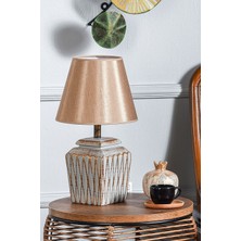 HMY Design Becker Seramik Abajur Gri Gold