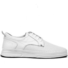 Celal Gültekin Erkek Beyaz Bağcıklı Deri Ayakkabı