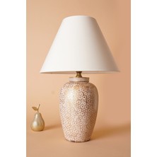 HMY Design Taper Handmade Seramik Abajur Beyaz