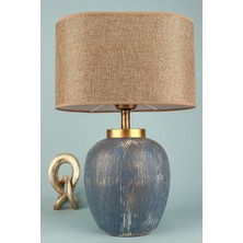 HMY Design Bleu Seramik Abajur Mavi Kahve