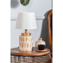 HMY Design Grande Seramik Abajur Krem Gold