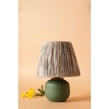HMY Design Tournant Handmade Seramik Abajur Gri-Yeşil