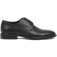 Celal Gültekin Erkek Siyah Bağcıklı Deri Klasik Ayakkabı