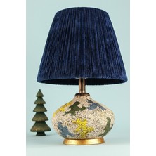 HMY Design Mondo Potele Handmade Seramik Abajur Lacivert